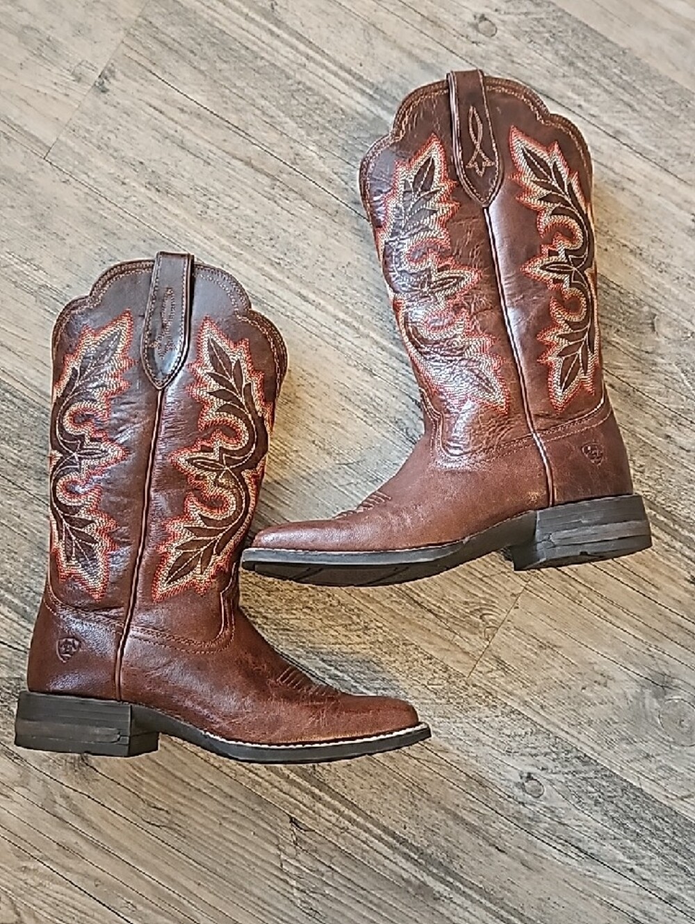 Ariat Brown Leather Western Boot Interior Detail - Picture 5 of 10